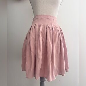 American vintage high waisted pleated dusty pink skirt sz small fits sz 4